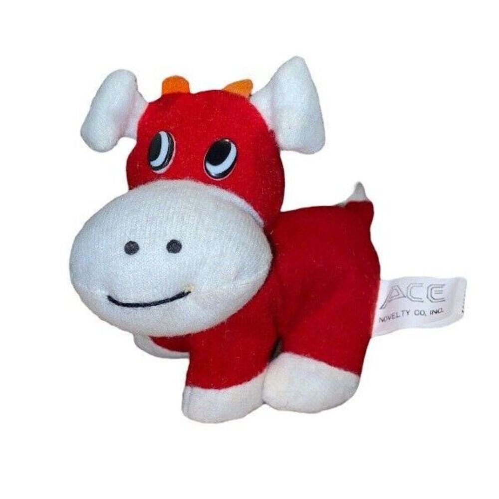 Vintage 1990s BENNY THE BULL Plush NBA Stuffed Mascot ACE Novelty 5" Small Plush